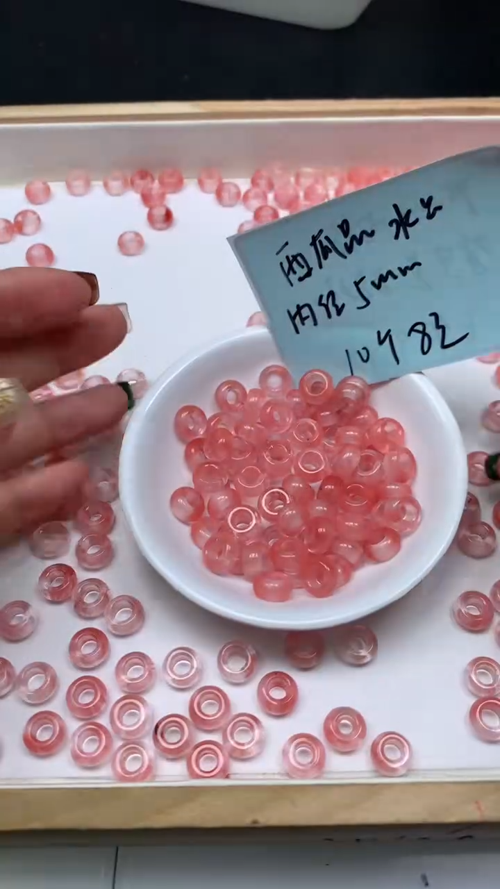 未镶嵌珠宝半成品水晶E799 西瓜晶 甜圈内5mm10个8元