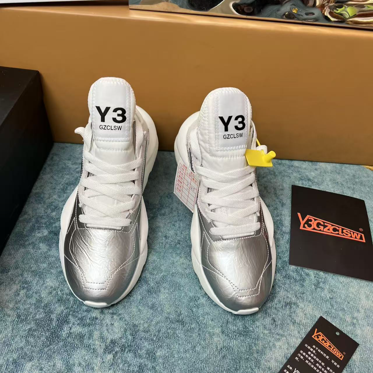 潮鞋男女同款厚底时尚拼色老爹鞋正品银色休闲情侣鞋四季通用透气