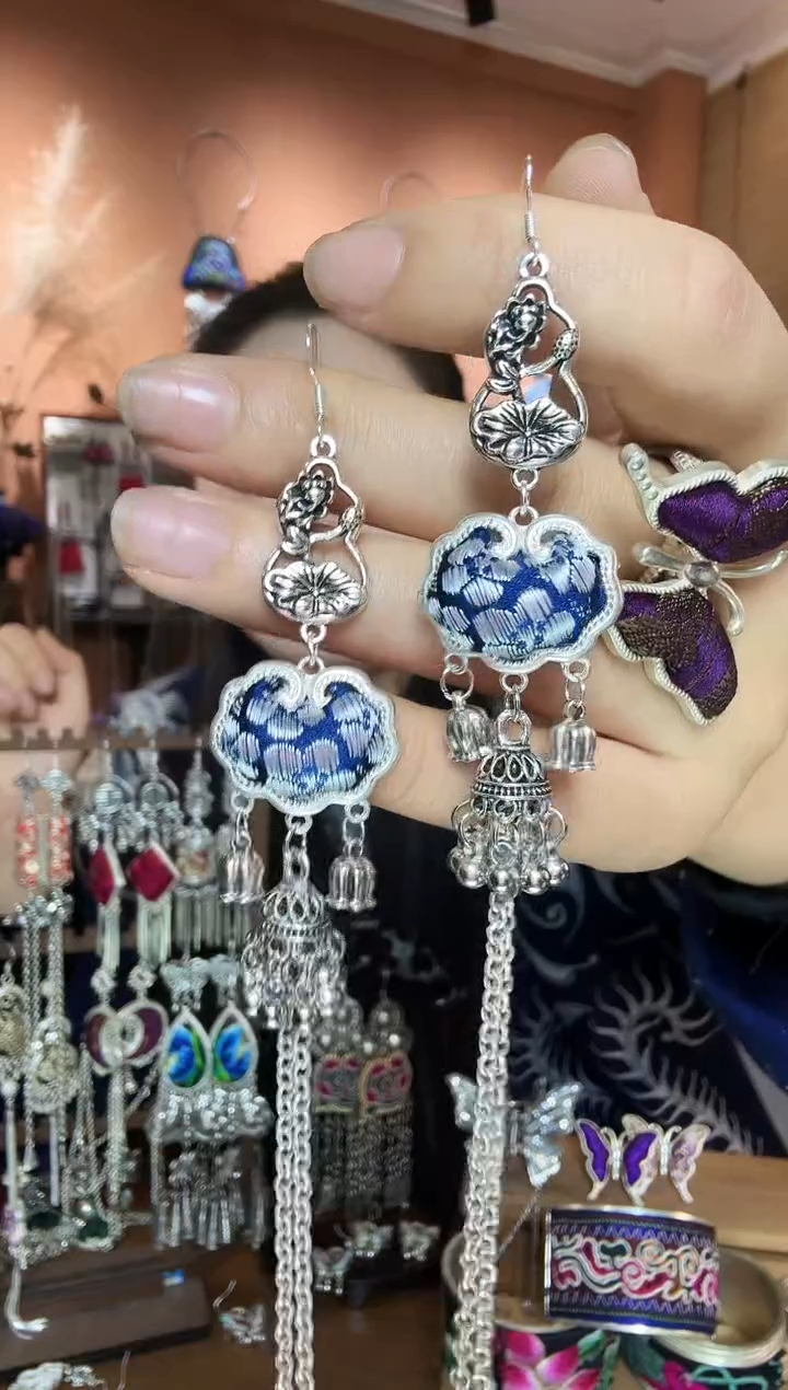 刺绣纯手工民族风耳环