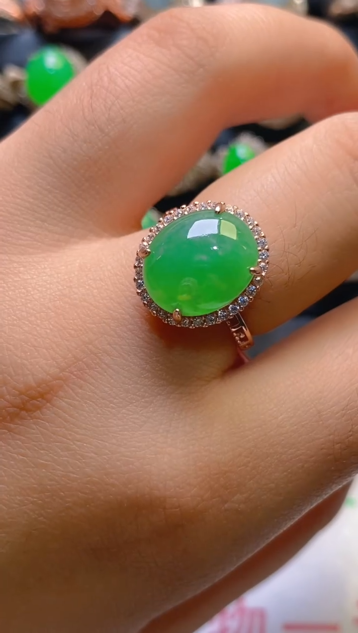 【闪购商品】翡翠银S925镶嵌耳饰天然A货翡翠1