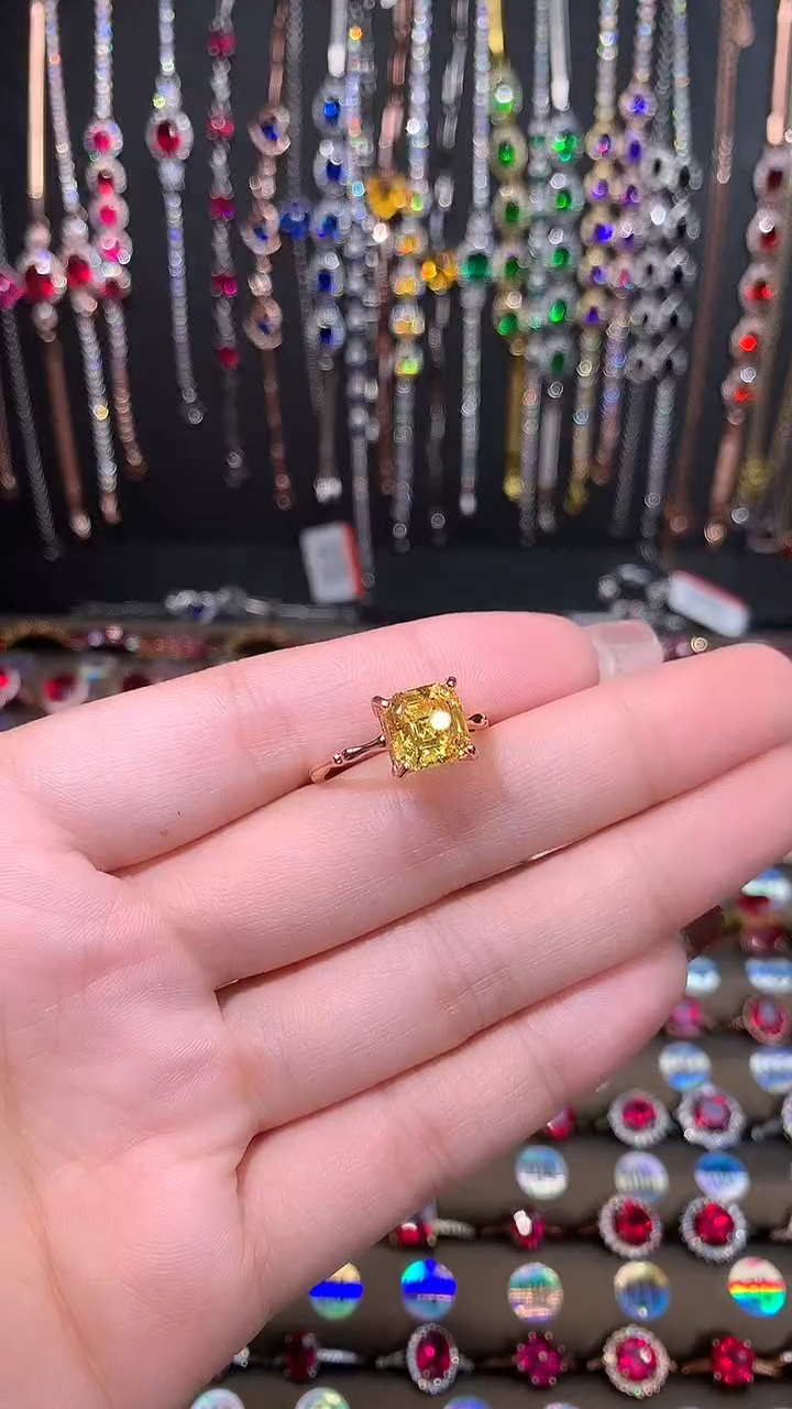 【闪购商品】水晶戒指银S925镶嵌玫瑰金