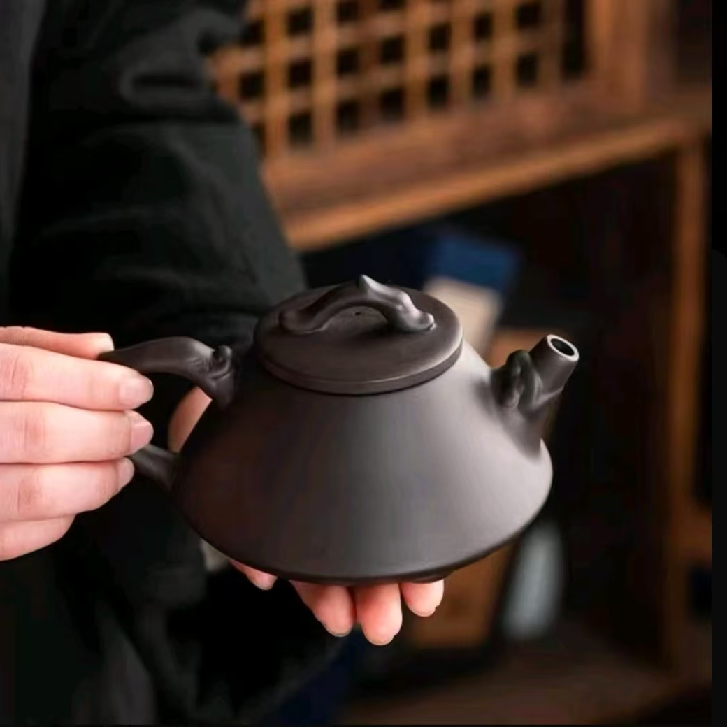 （弟弟专用）紫砂光面龙把石瓢单壶凤鸣（不带礼盒）