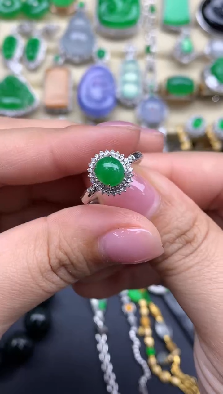 【闪购商品】翡翠戒指18K金镶嵌501-中国好珍宝