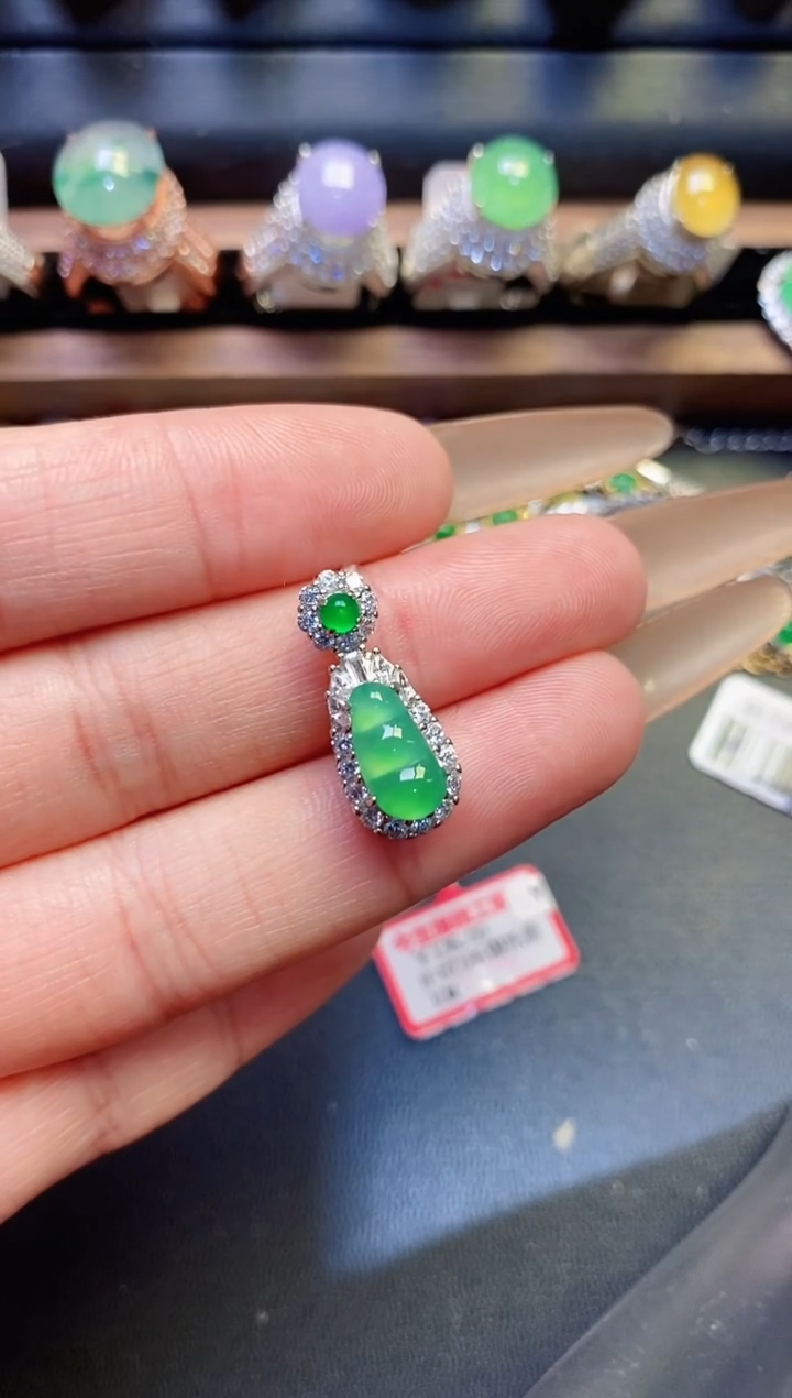 银S925镶嵌戒指翡翠匠**艺天然