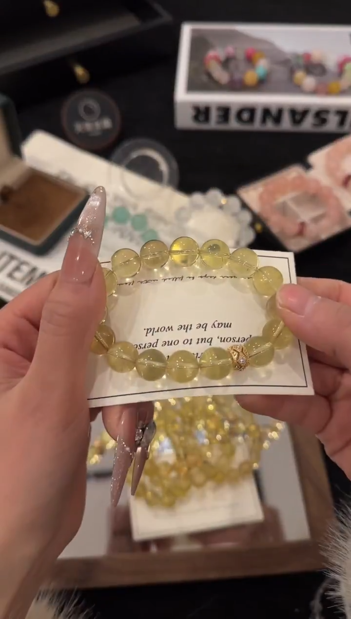 合金手链水晶黄水晶x3555