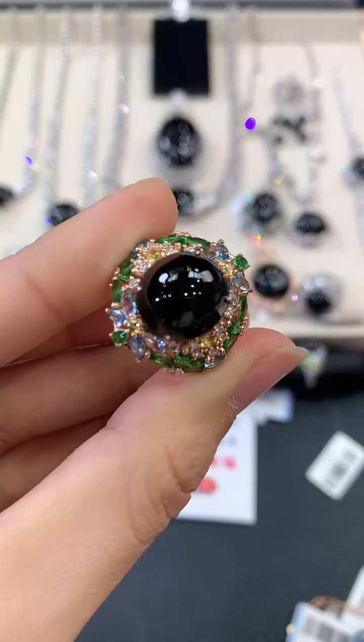 【闪购商品】翡翠戒指18K金镶嵌w67不退换