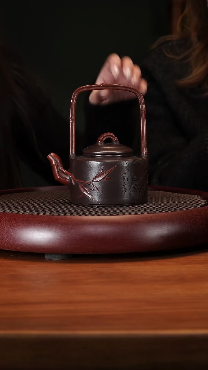 【闪购商品】紫砂茶壶2-30ZWP一节提梁老紫泥450cc