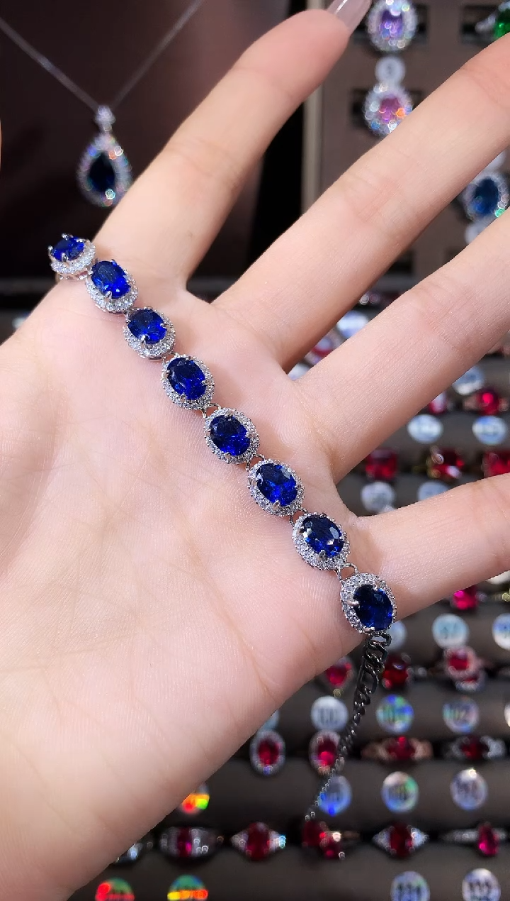 无925银皇家蓝色手链