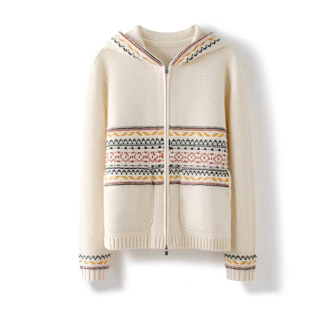 【lp】25年早春秋新款拉链连帽针织衫毛衣-LP0020