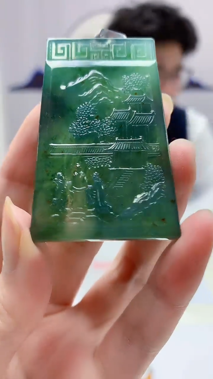 【闪购商品】定制翡翠未镶嵌4688zm-毛货挂件山水289