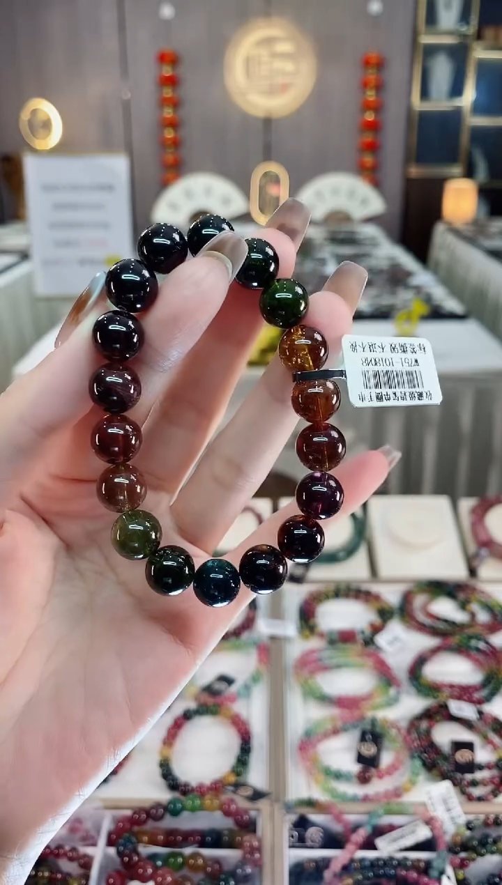 收藏级单圈手串10mm+未镶嵌碧玺dan一物一证