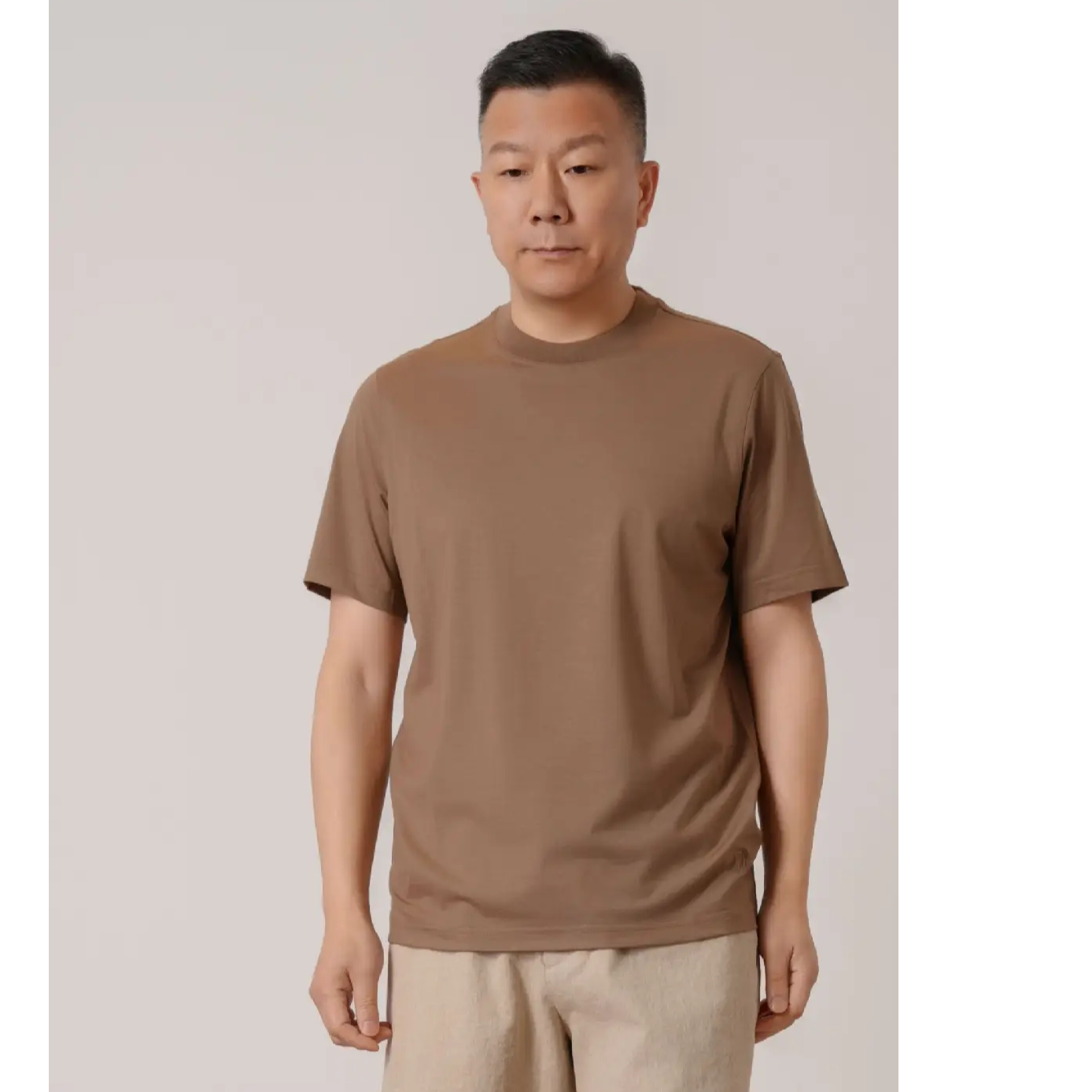 Molly.200支超细纱线黄金羊毛圆领T恤 |