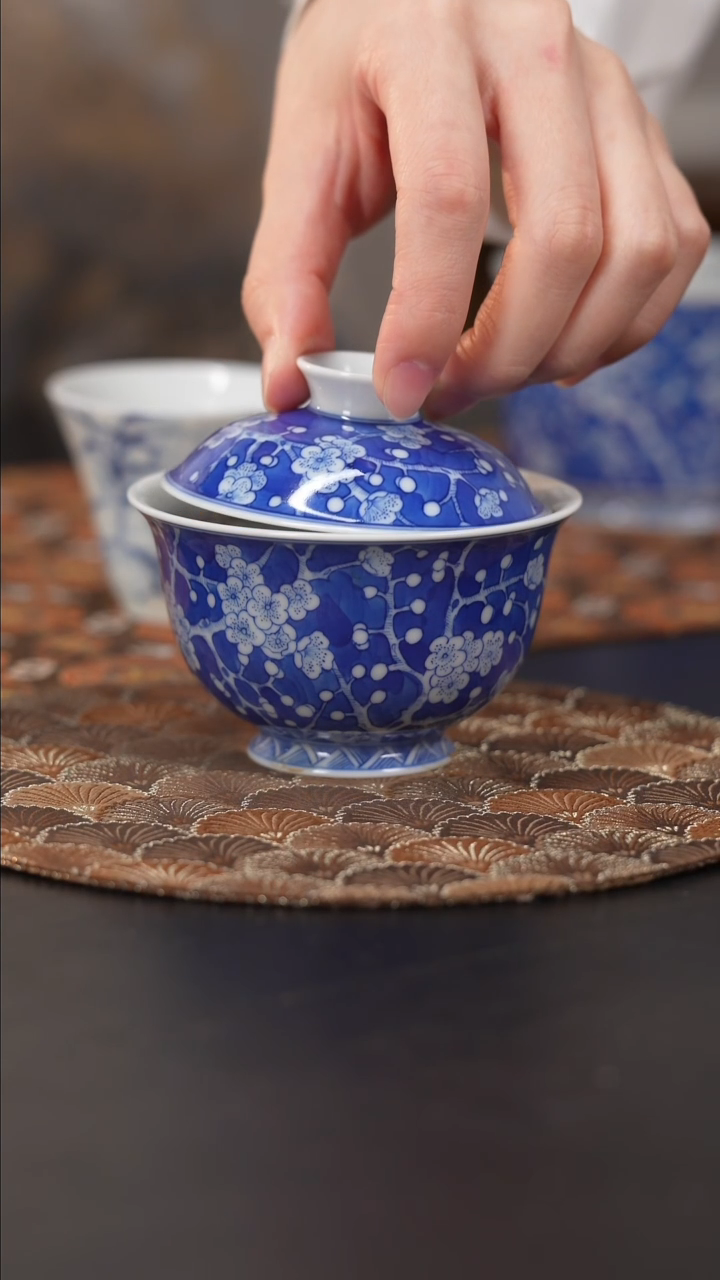 【闪购商品】杯看山柴窑冰梅盖碗