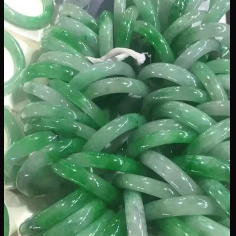 非金属仿水晶手镯 4中班时尚大气高冰飘花手镯绿手镯