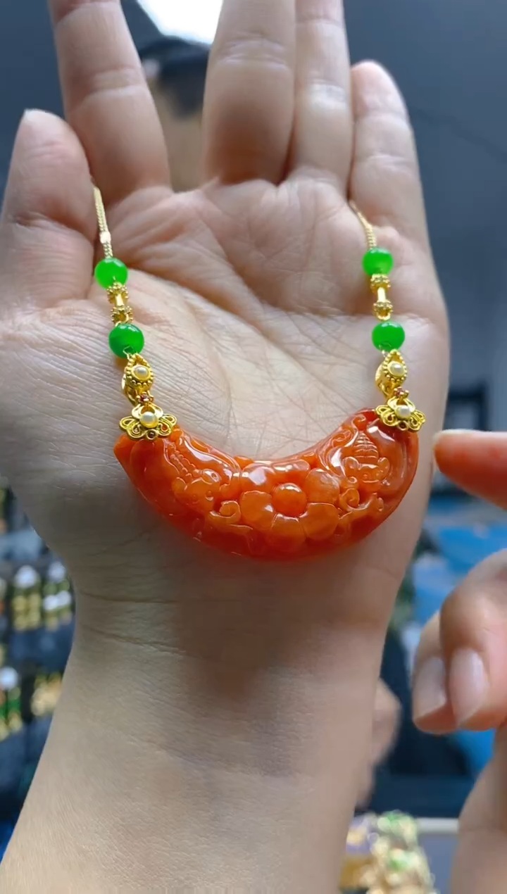 【闪购商品】翡翠耳饰合金097翡翠锁骨链