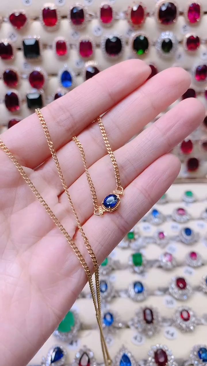 锁骨链蓝宝石18K金镶嵌慕*1