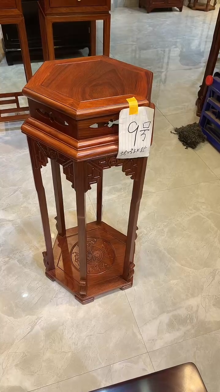 花梨木类成套家具大六角花架38*33*85