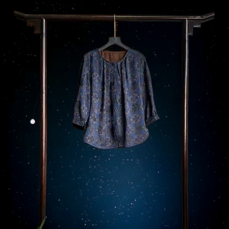 13-2时尚气质圆领洋气复古单排扣开衫小衫