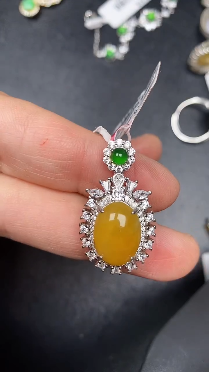 银S925镶嵌戒指翡翠3570