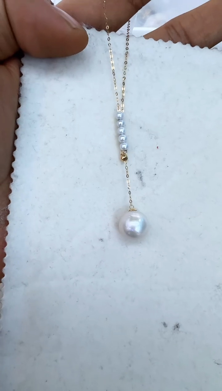 【闪购商品】淡水珍珠颈饰18K金镶嵌项链