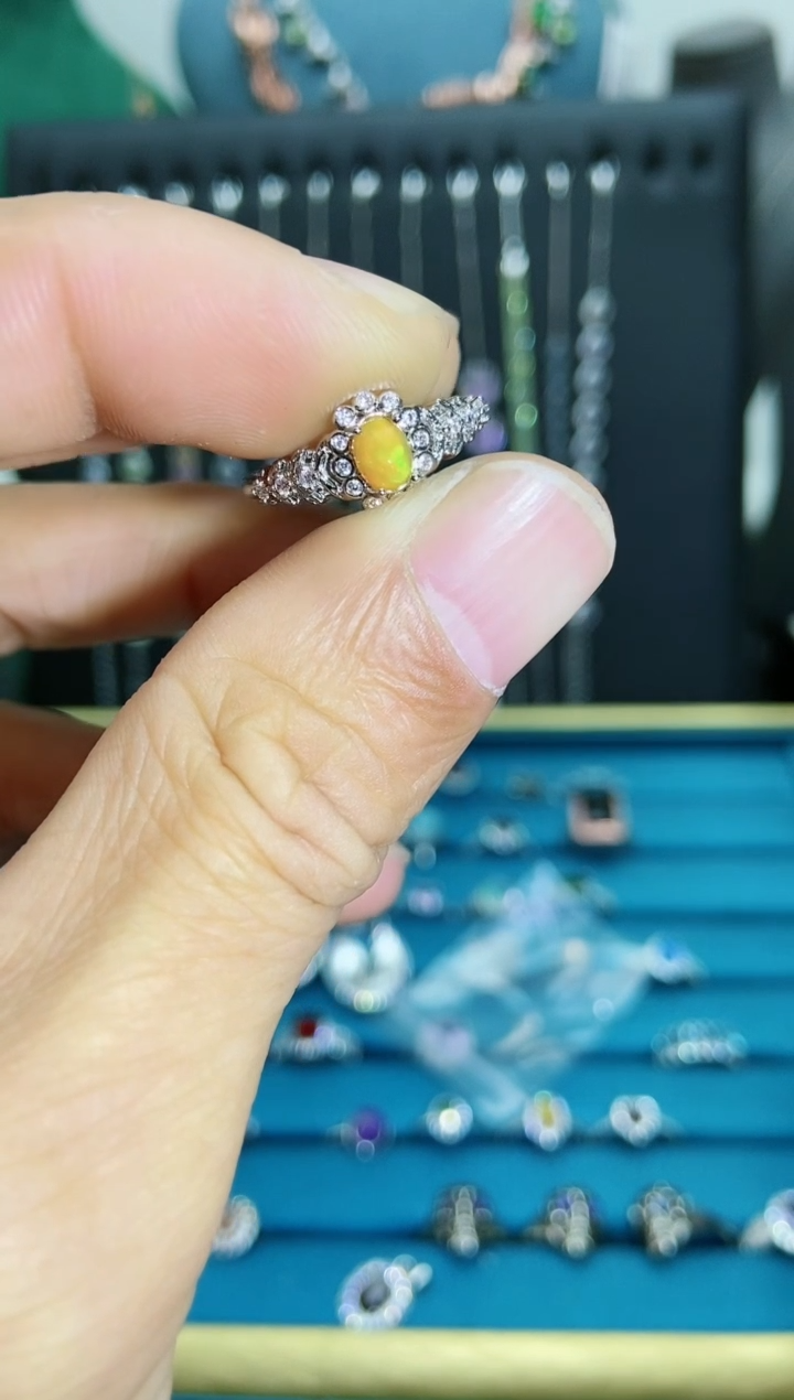 【闪购商品】欧泊戒指银S925镶嵌1121