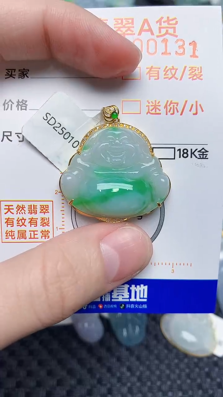 【闪购商品】翡翠颈饰18K金镶嵌45345345