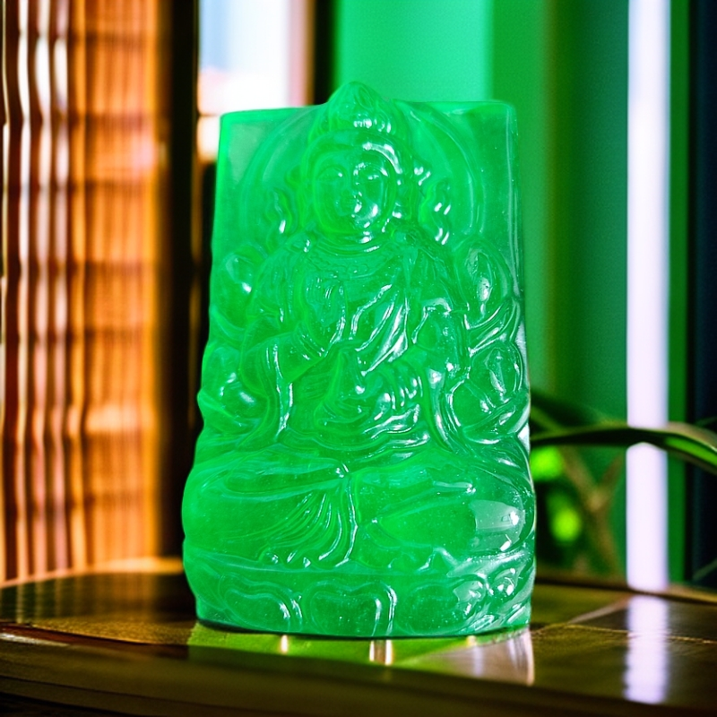 FC绿观音方牌吊坠多样性发货任意一条