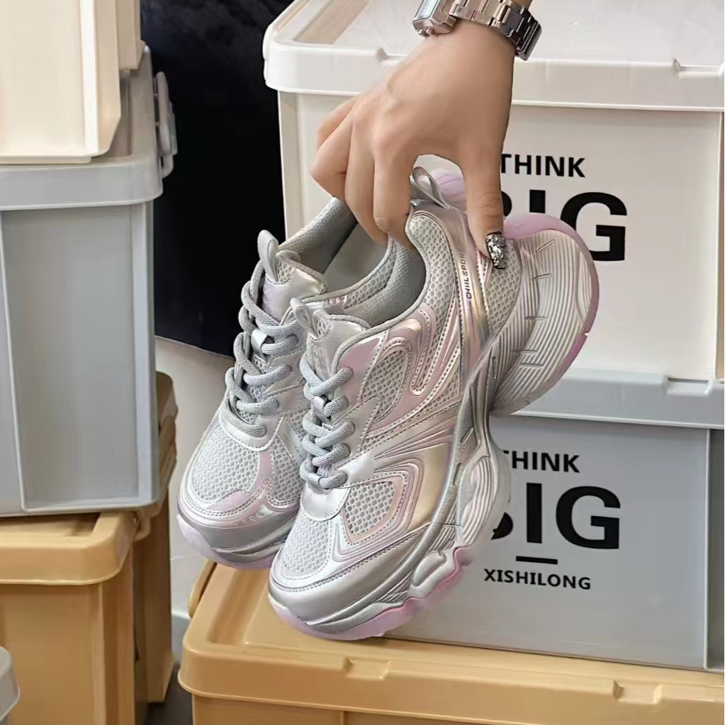 78827春秋季夏季时尚系带ins潮流女士女款网面春季老爹鞋厚底韩版