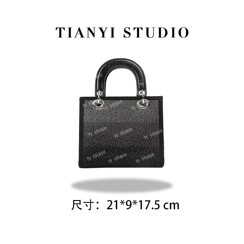 【TY】SKL-8258-黑色闪钻 轻奢高级单肩斜跨链条通勤女包包