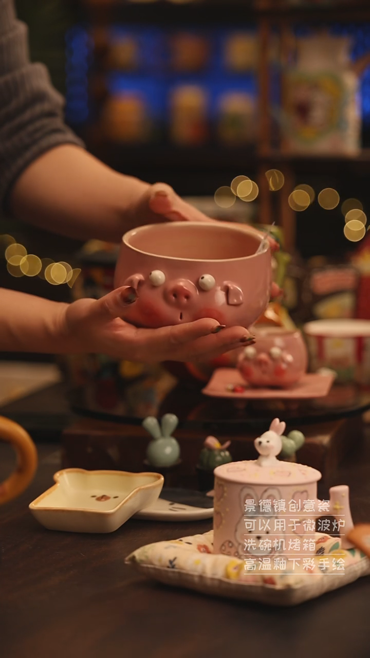 陶瓷景德镇可爱陶瓷釉下彩绘设计师款