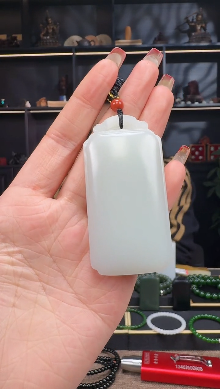 【闪购商品】和田玉1未镶嵌金山无事牌挂件68g