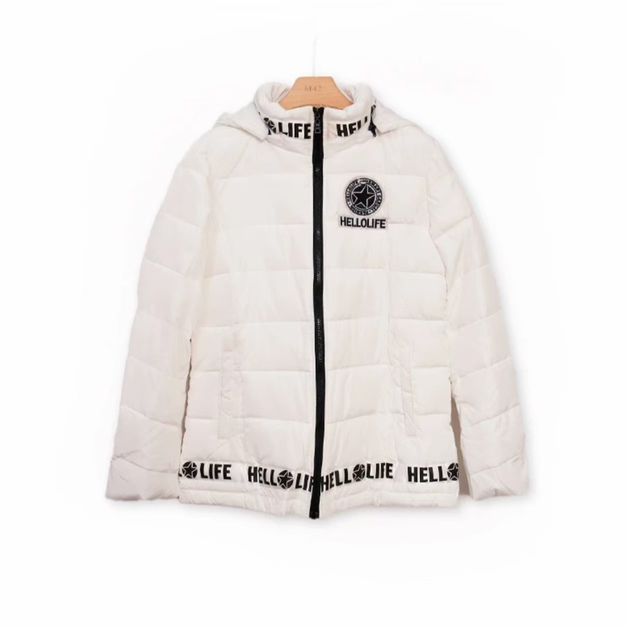 冬季短款潮连帽百搭经典款女中长褛棉服 #H5WBY258