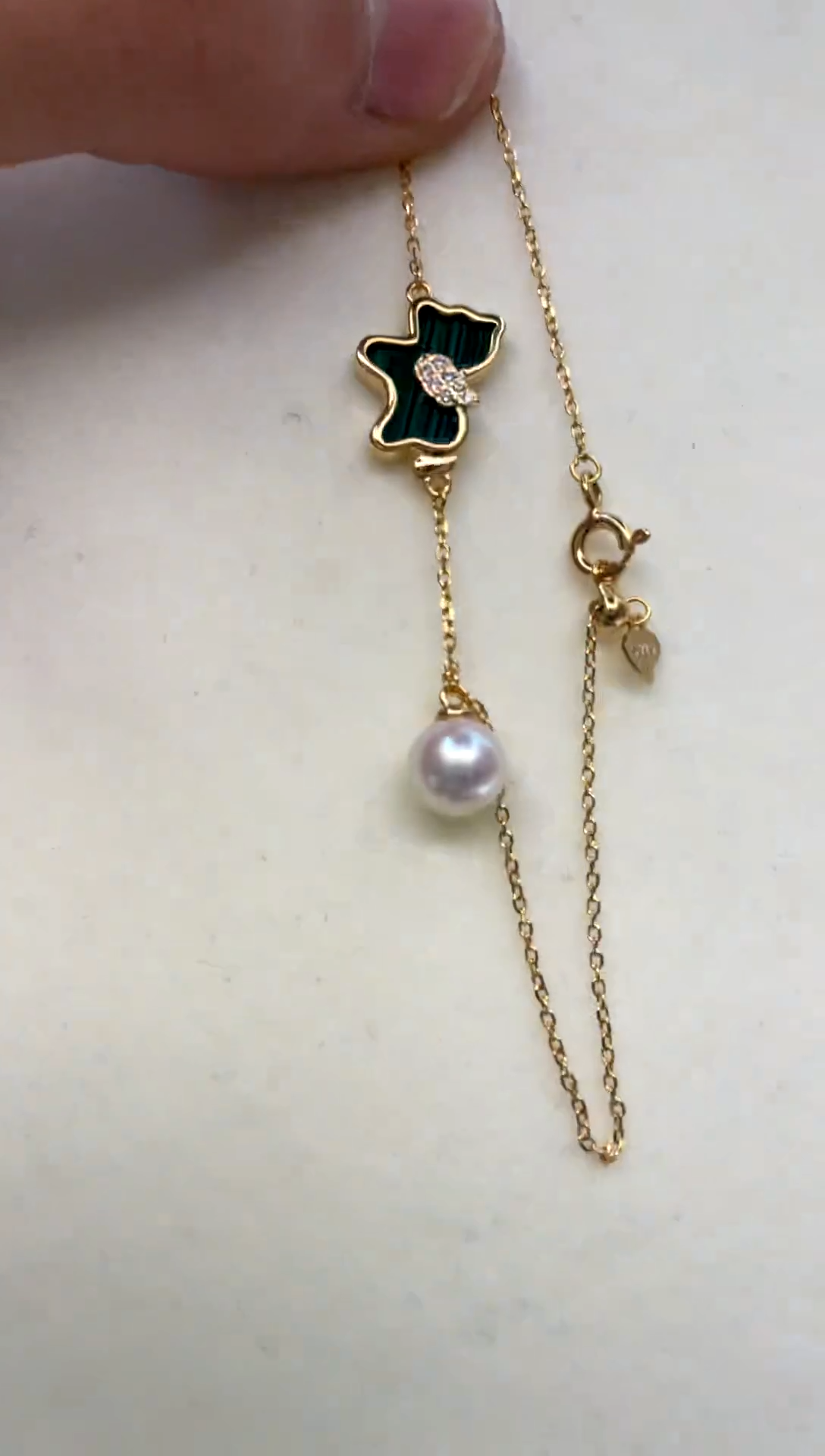 银S925镶嵌手绳海水珍珠 