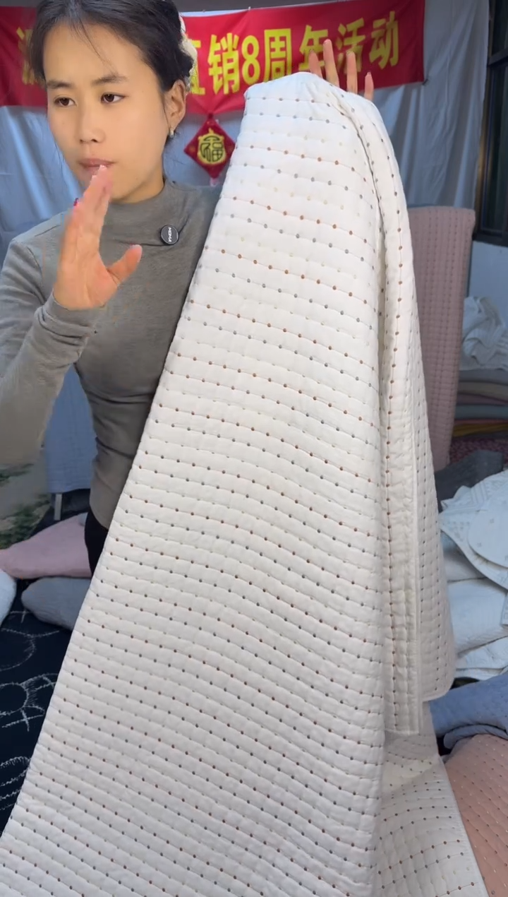 棉纯棉白色米粒秀230*250三件套