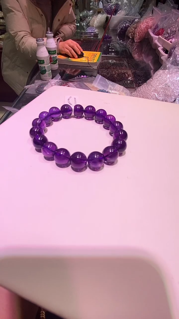 【闪购商品】水晶手串未镶嵌乌拉圭紫水晶品质手串11+