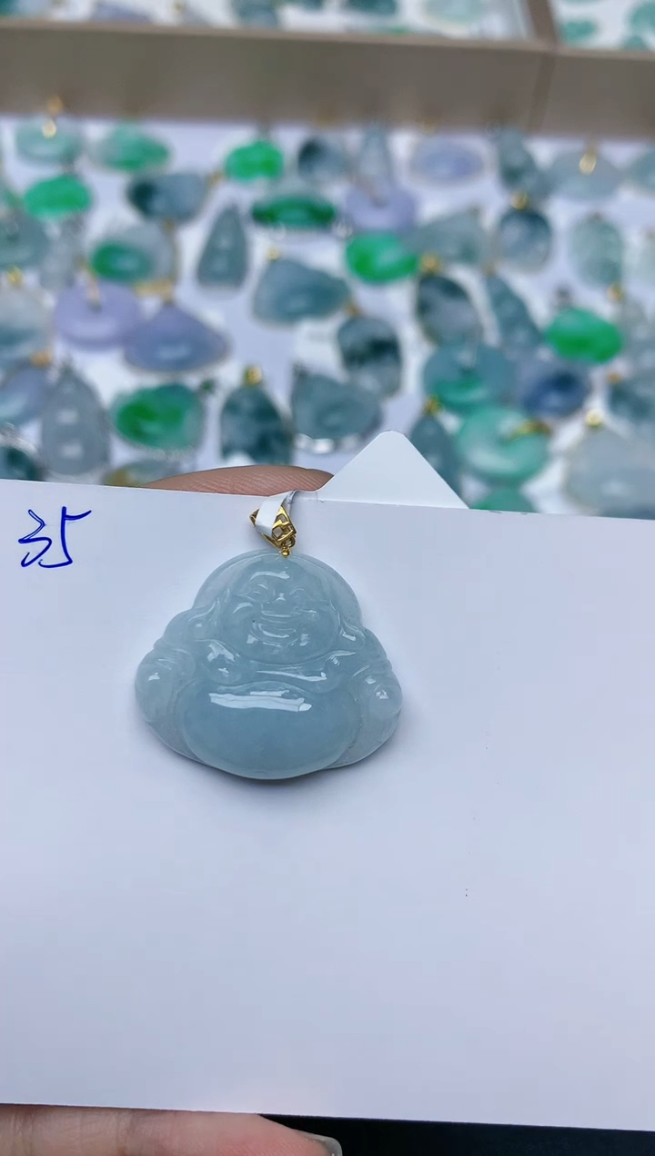 【闪购商品】翡翠颈饰18K金镶嵌天然翡翠A货    