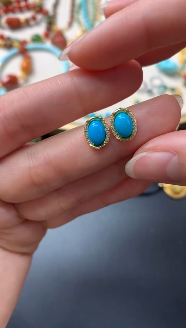 【闪购商品】绿松石耳饰银S925镶嵌Z133|299