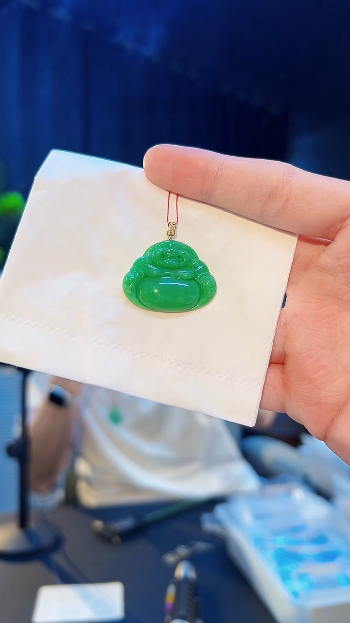 翡翠18K金镶嵌颈饰缅料A货/支持复检/一件