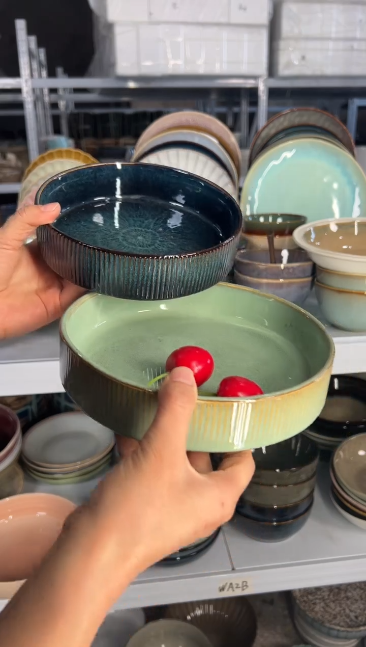 陶瓷外贸尾货瑕疵满20包邮X2 深盘组合