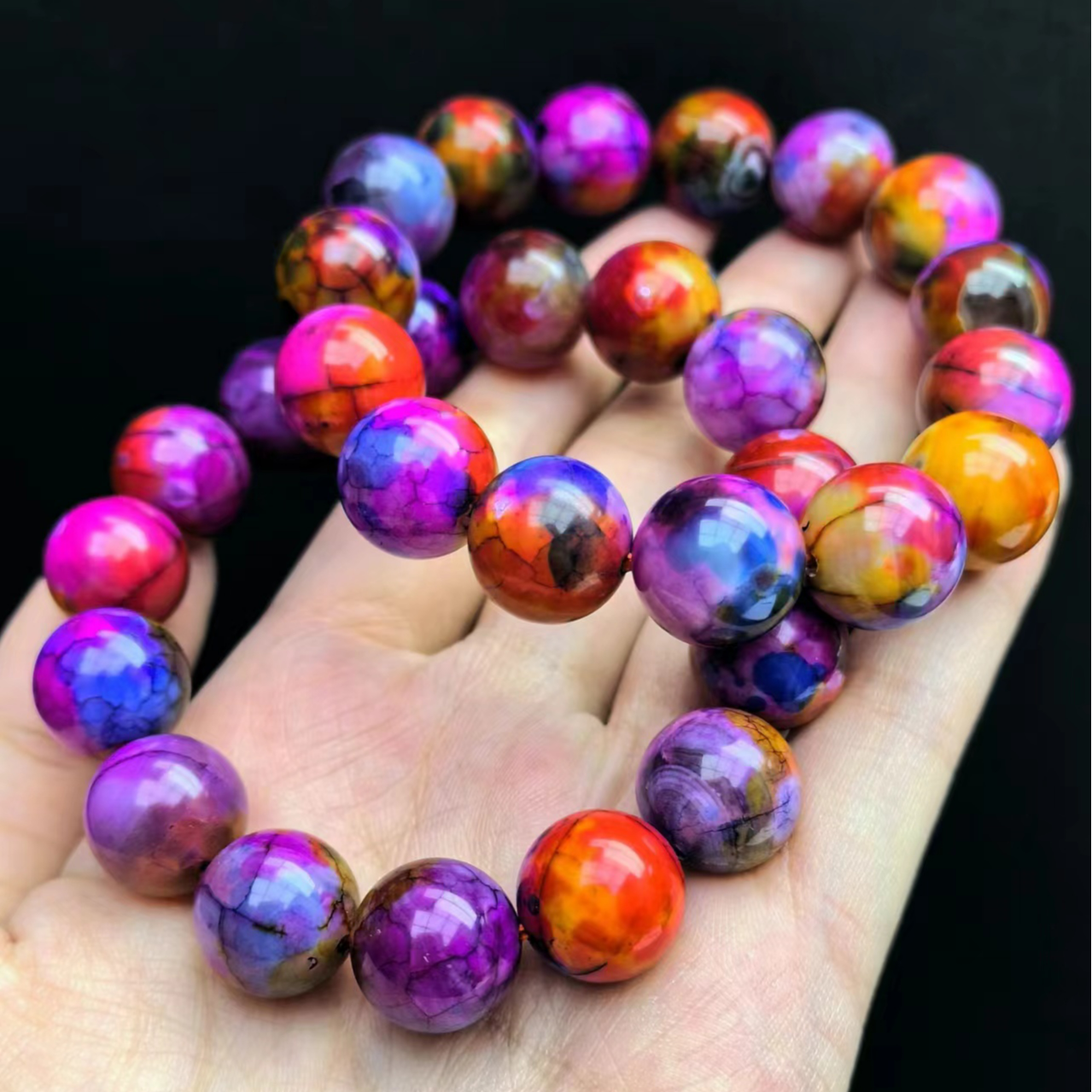 S6867紫精灵元火蕴玛瑙紫手串-多样性发货只发一件