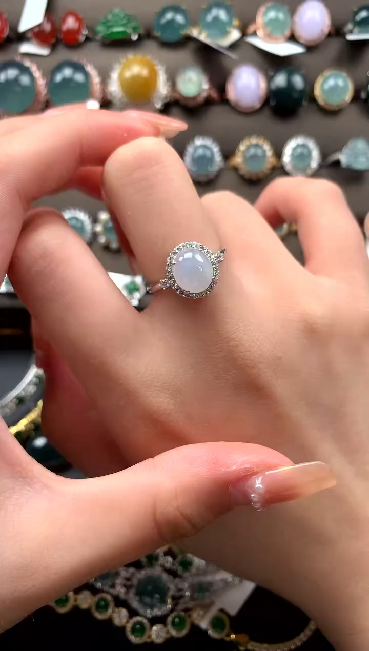 【闪购商品】翡翠戒指银S925镶嵌52141