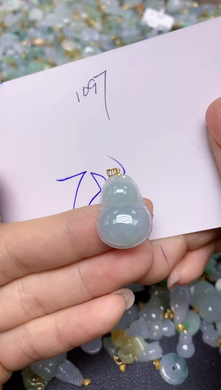 【闪购商品】翡翠挂件18K金镶嵌 天然翡翠A货