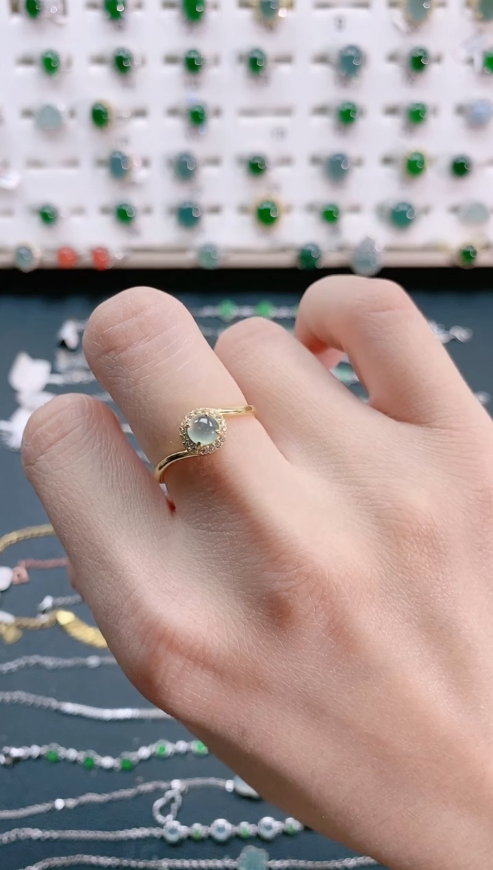 【闪购商品】翡翠戒指银S925镶嵌天然翡翠