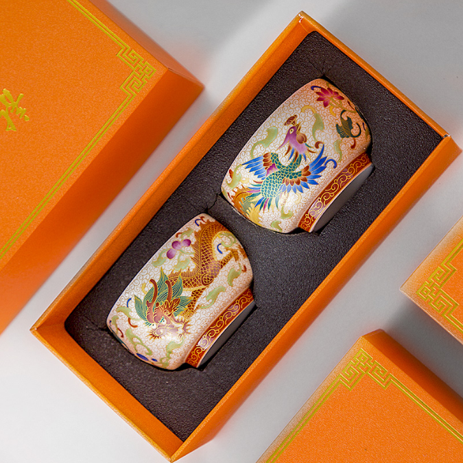 珐琅彩龙凤呈祥礼盒装大号茶杯送礼装陶瓷-0043