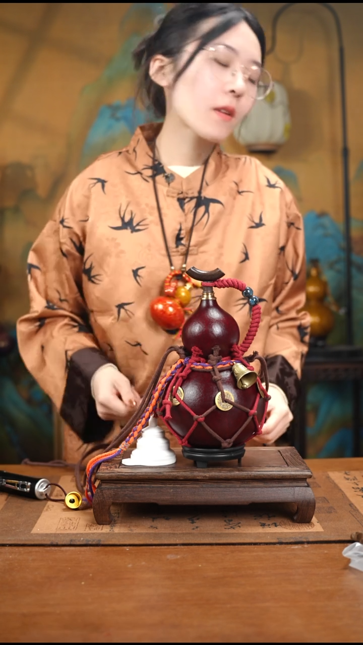 WJ015网兜款大漆酒葫芦（现货现发）