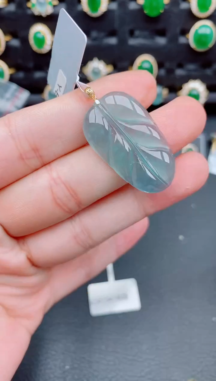 【闪购商品】翡翠颈饰18K金镶嵌天然a货翡翠561