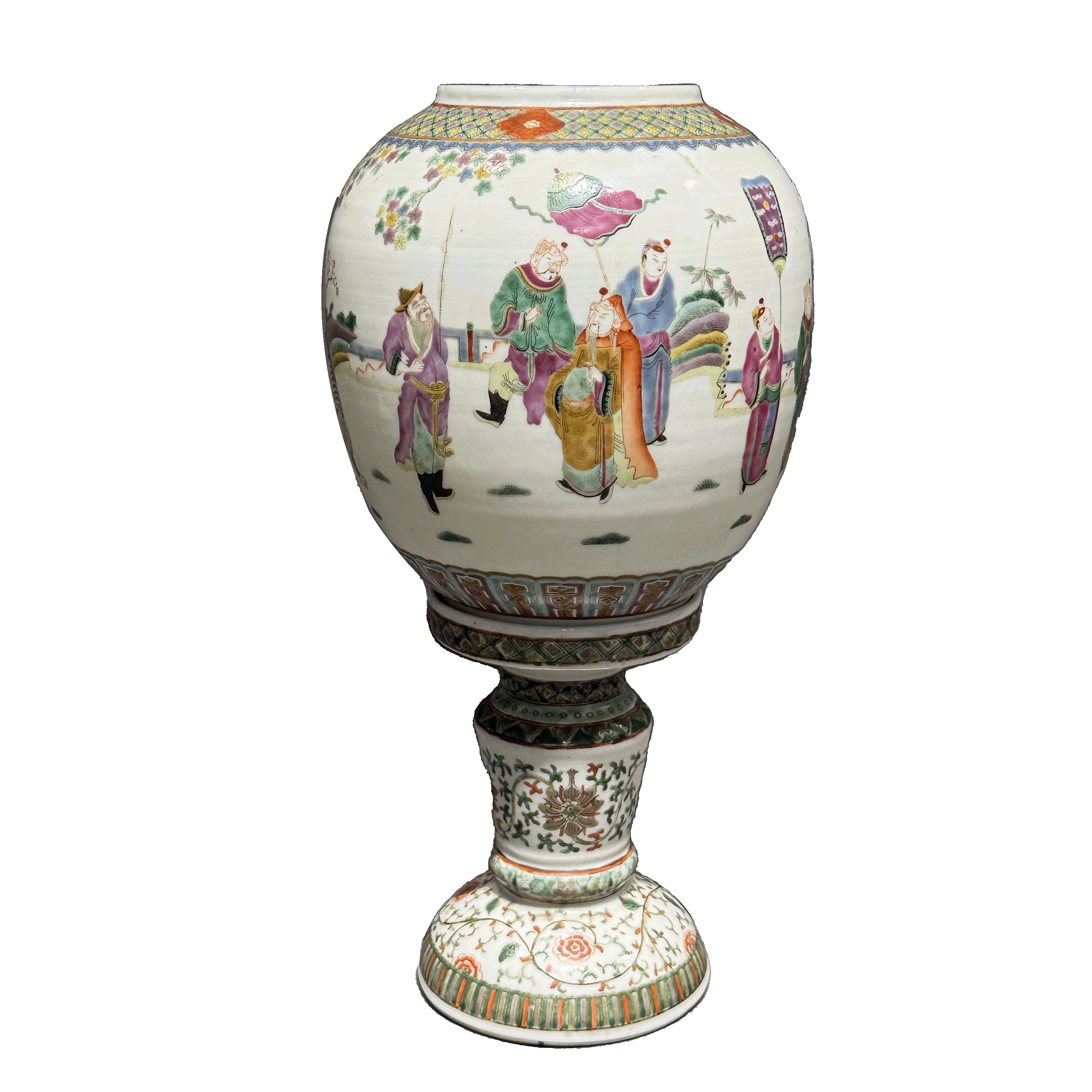 25201914t粉彩文王访贤八仙纹宫灯