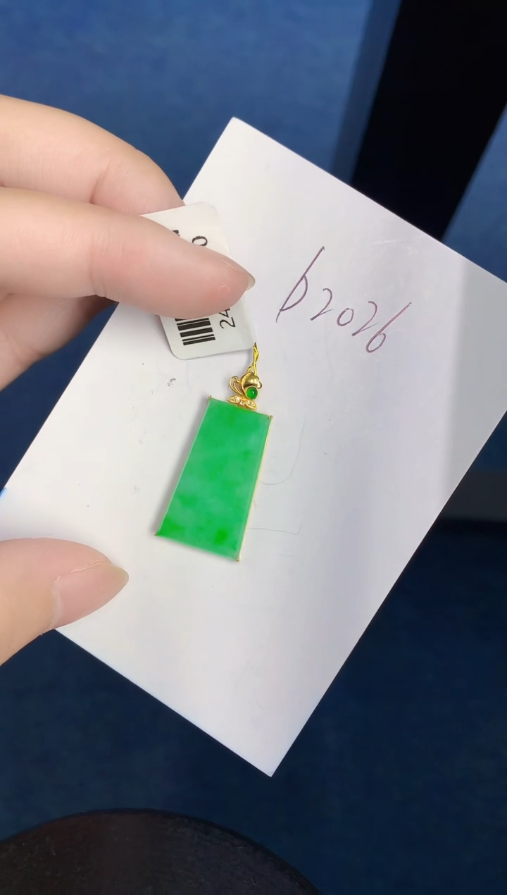 翡翠18K金镶嵌颈饰000000000