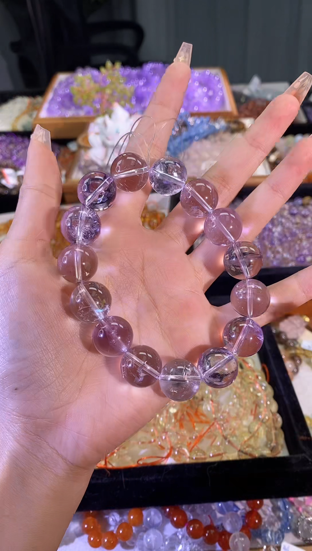 【闪购商品】水晶手链未镶嵌玻利维亚紫水晶15m+