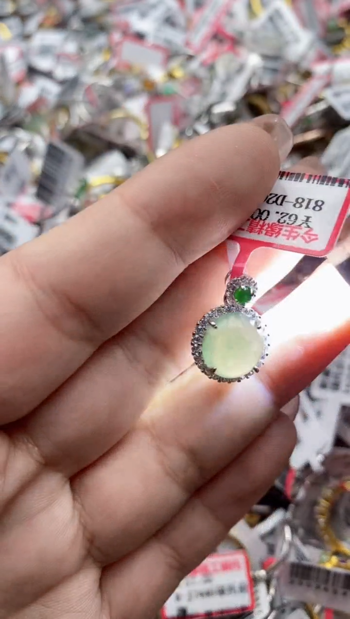 【闪购商品】翡翠戒指银S925镶嵌66666--7